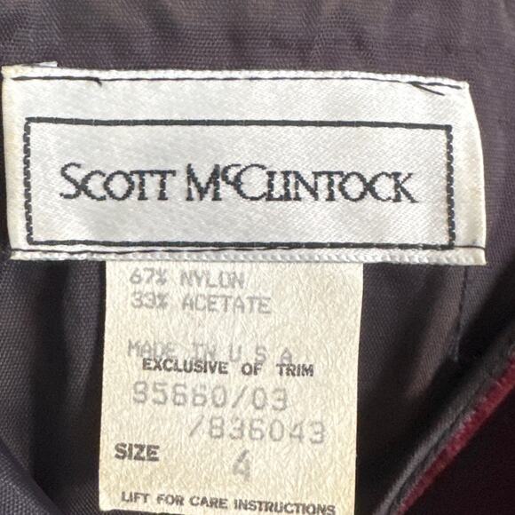 Vintage Scott McClintock Women’s Burgundy Velvet Beaded Embroidered Jacket SZ 4 - Picture 8 of 11